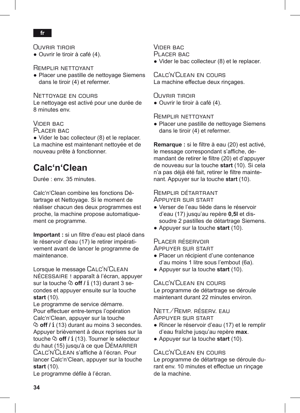 Calc‘n‘clean | Siemens TE506209RW User Manual | Page 38 / 124