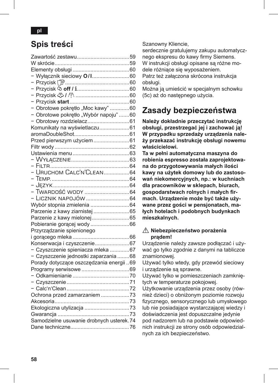 Siemens TE506209RW User Manual | Page 62 / 124