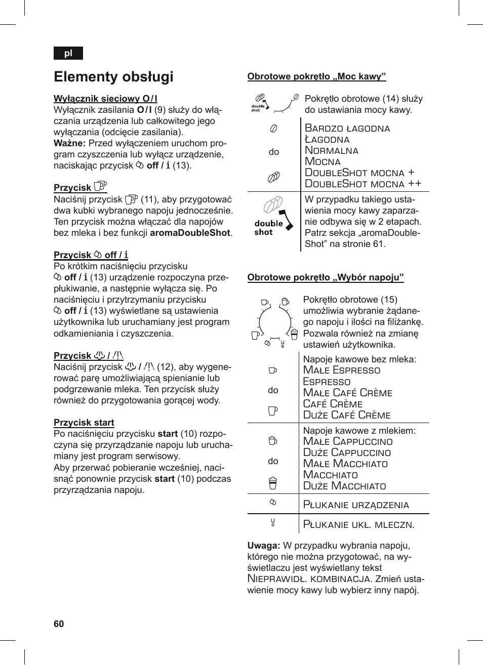 Elementy obsługi | Siemens TE506209RW User Manual | Page 64 / 124