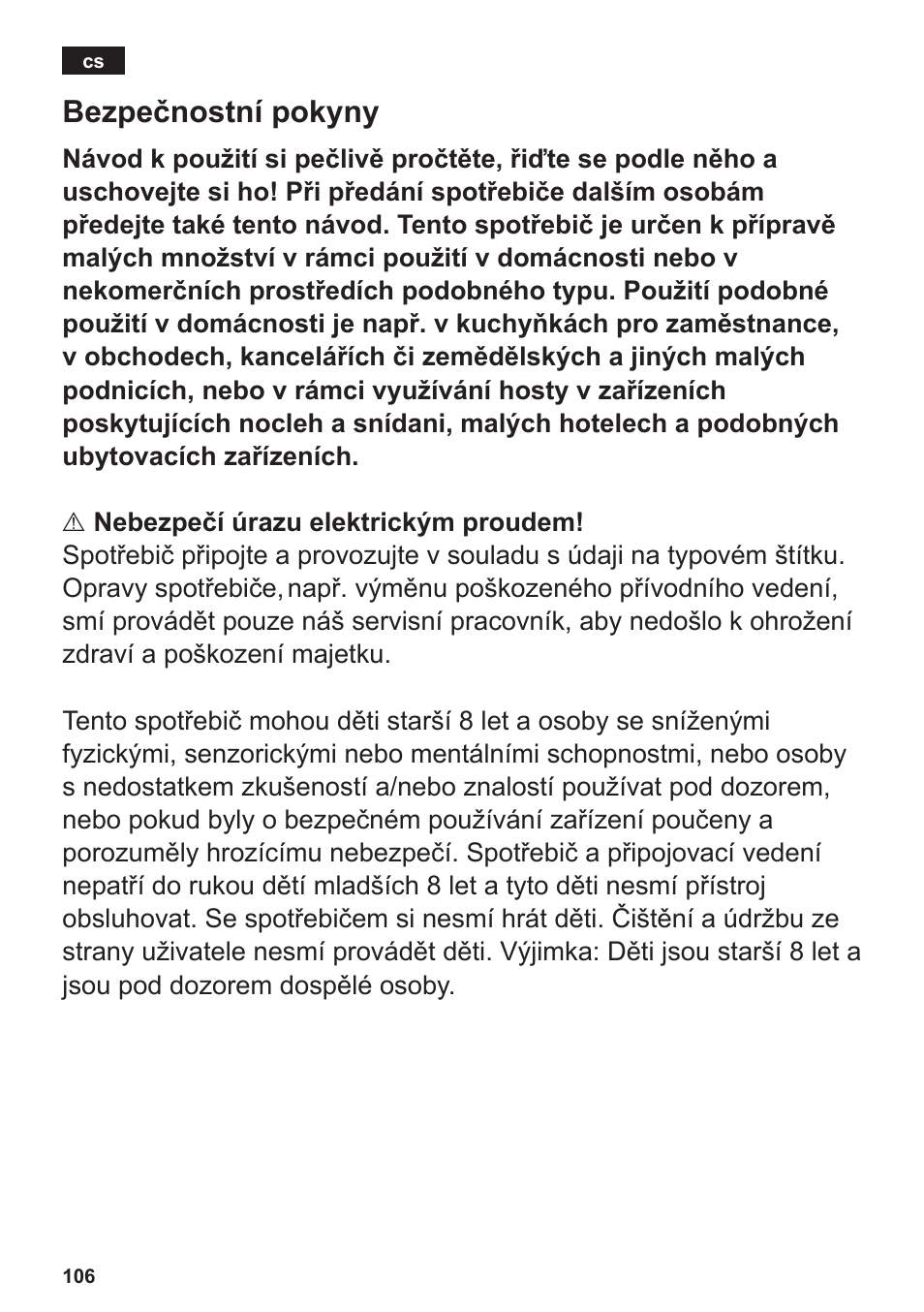 Bezpečnostní pokyny | Siemens TE803209RW User Manual | Page 110 / 168