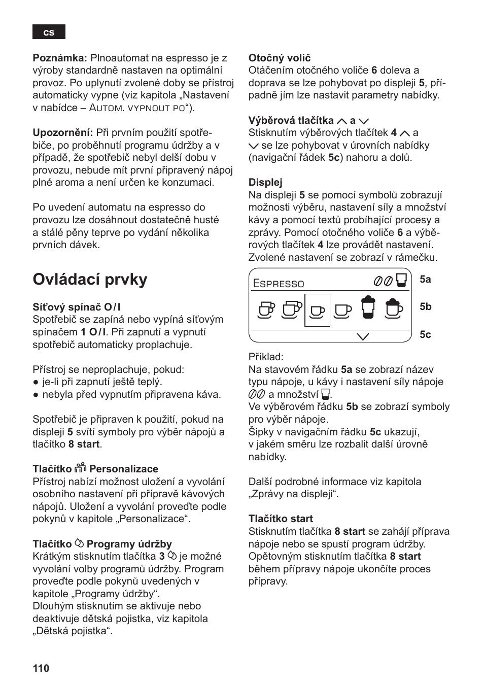 Ovládací prvky | Siemens TE803209RW User Manual | Page 114 / 168