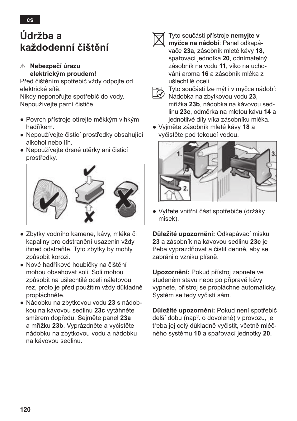 Údržba a každodenní čištění | Siemens TE803209RW User Manual | Page 124 / 168