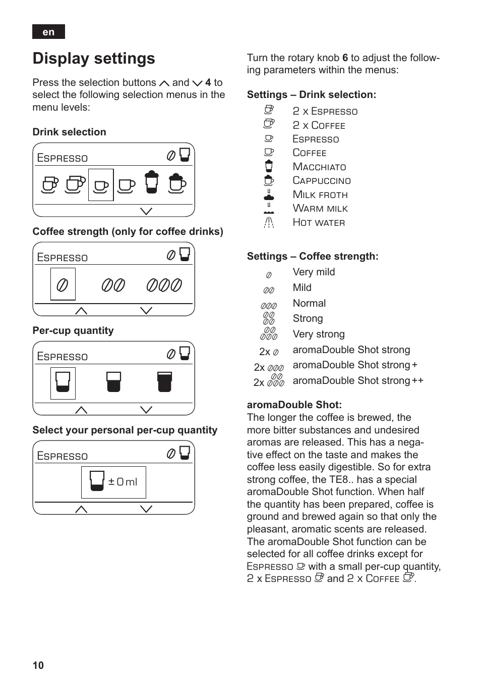 Но р т, Display settings | Siemens TE803209RW User Manual | Page 14 / 168