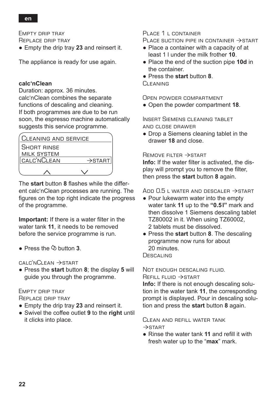Start | Siemens TE803209RW User Manual | Page 26 / 168