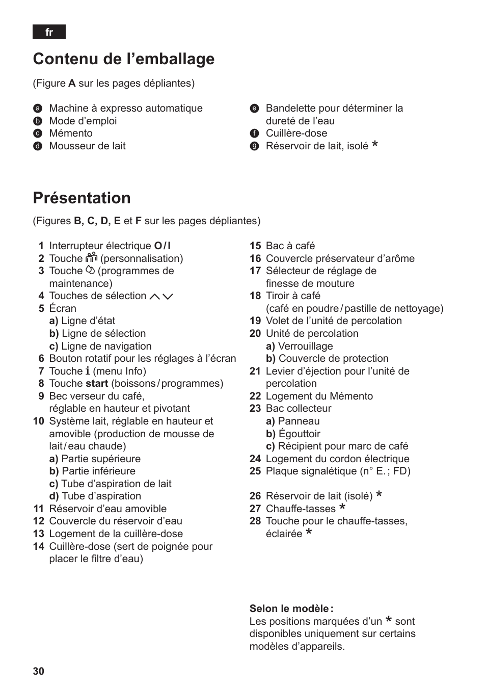 Présentation, Contenu de l’emballage | Siemens TE803209RW User Manual | Page 34 / 168