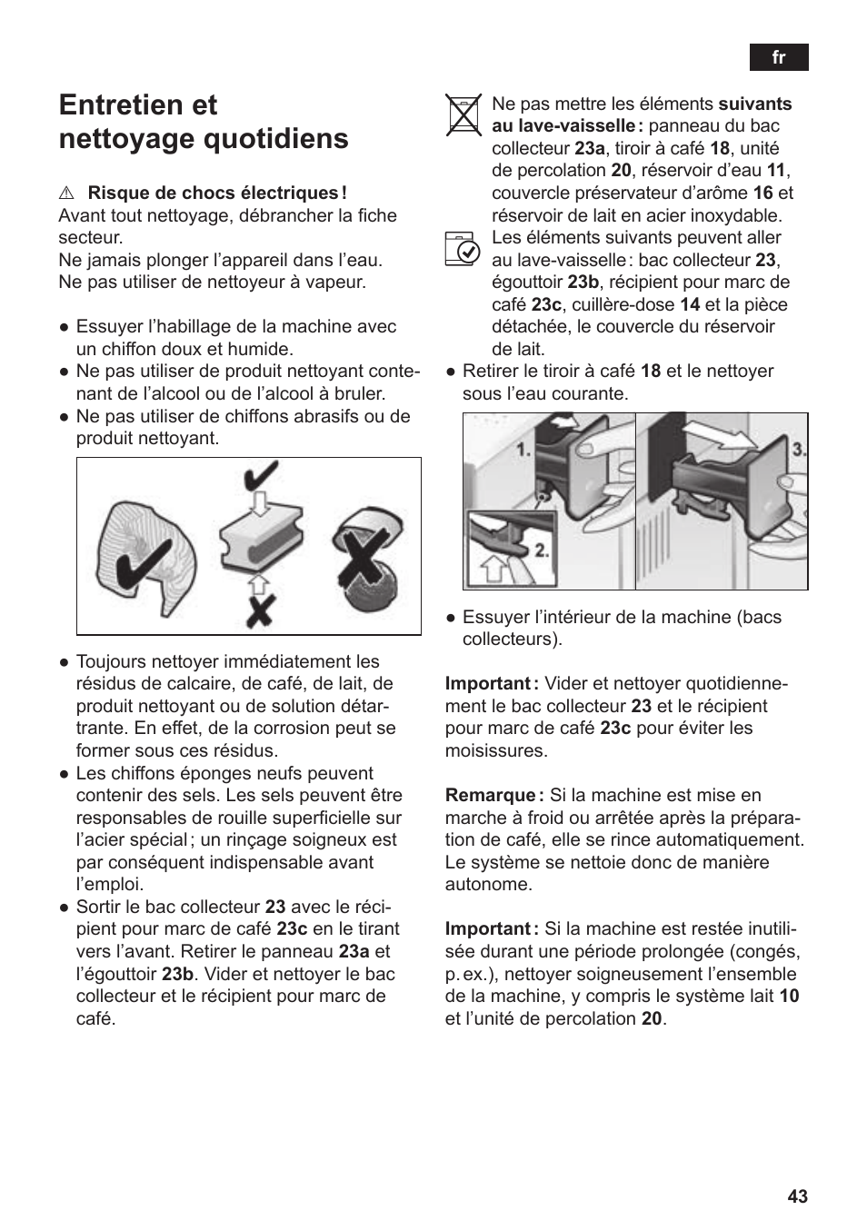 Entretien et nettoyage quotidiens | Siemens TE803209RW User Manual | Page 47 / 168