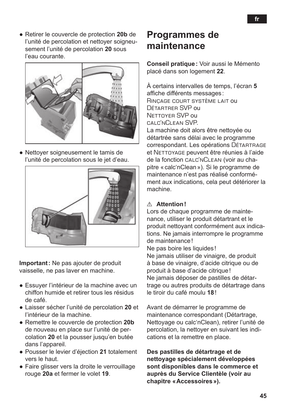 Programmes de maintenance | Siemens TE803209RW User Manual | Page 49 / 168