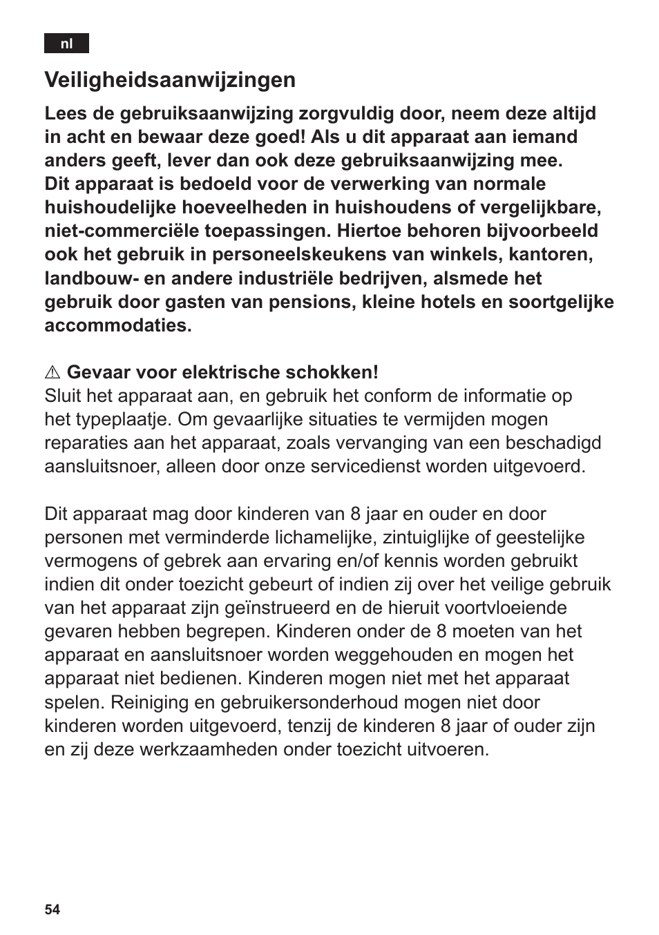 Veiligheidsaanwijzingen | Siemens TE803209RW User Manual | Page 58 / 168