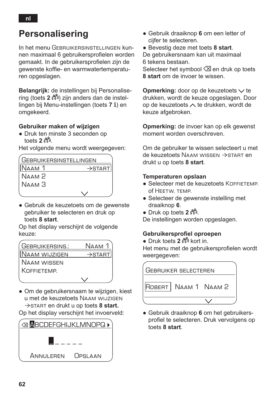 Personalisering | Siemens TE803209RW User Manual | Page 66 / 168