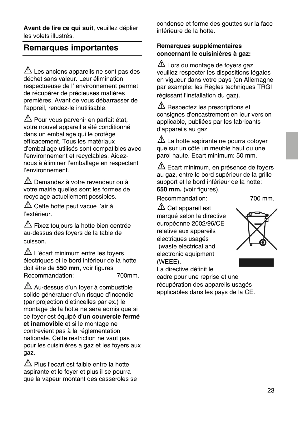 Remarques importantes | Siemens LF959RA50 User Manual | Page 23 / 84