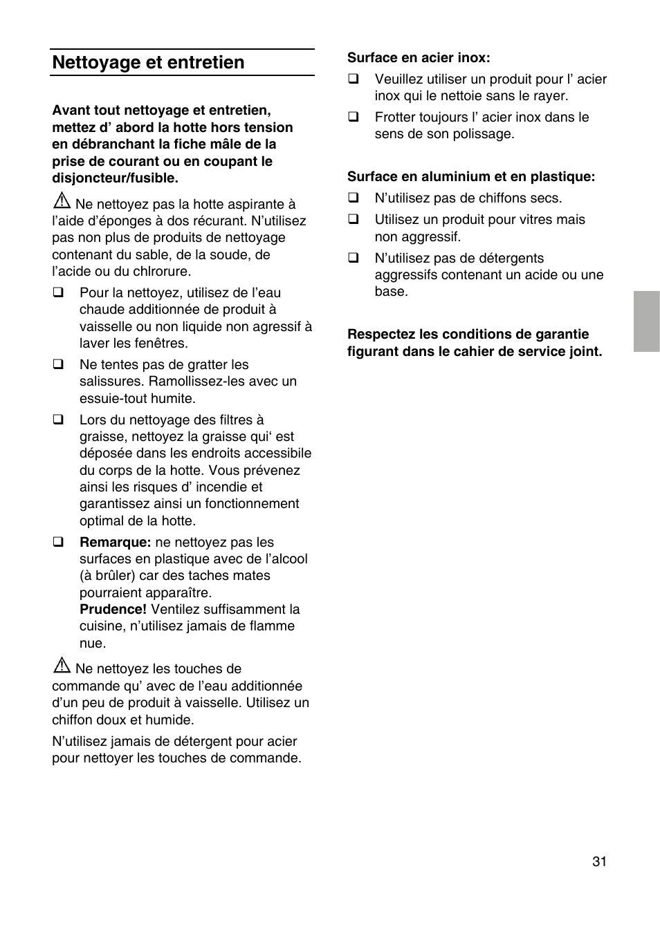 Nettoyage et entretien | Siemens LF959RA50 User Manual | Page 31 / 84