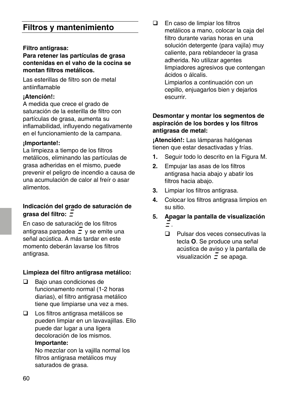 Filtros y mantenimiento | Siemens LF959RA50 User Manual | Page 60 / 84