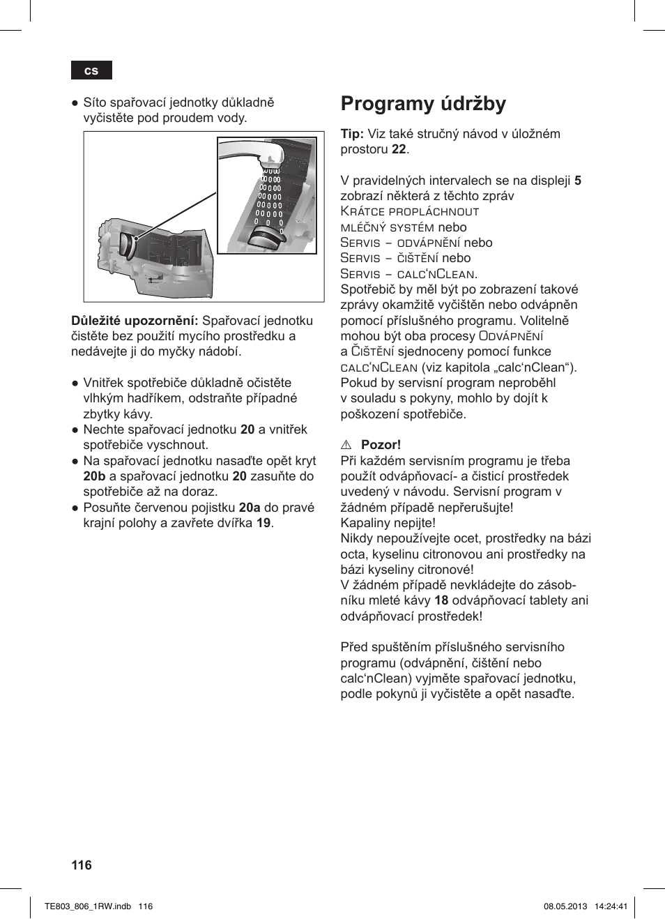 Programy údržby | Siemens TE803209RW User Manual | Page 120 / 160