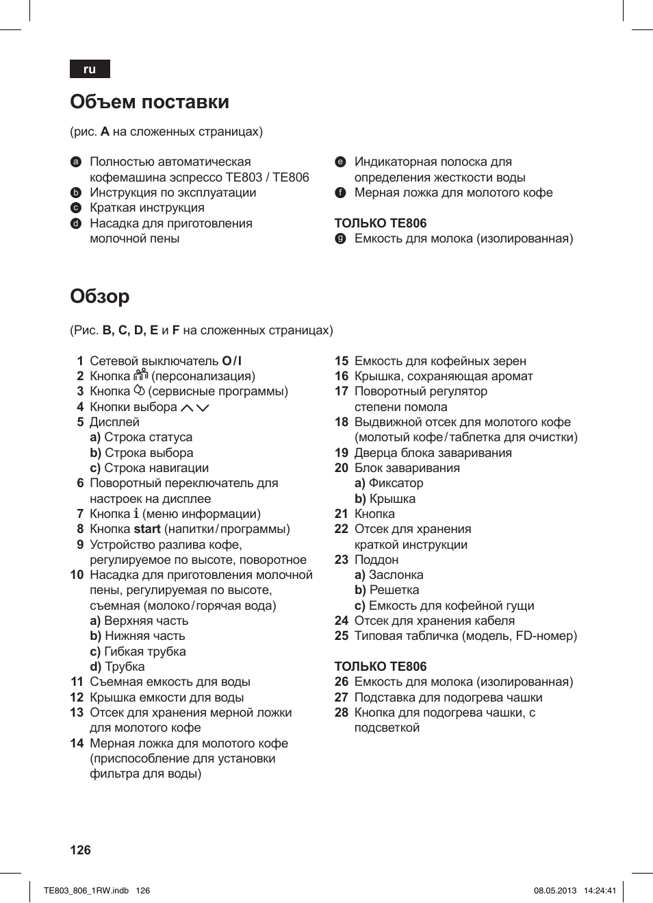 Обзор, Объем поставки | Siemens TE803209RW User Manual | Page 130 / 160