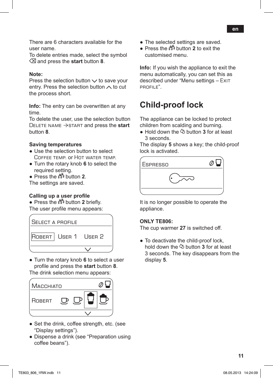 А б е ж, Child-proof lock | Siemens TE803209RW User Manual | Page 15 / 160