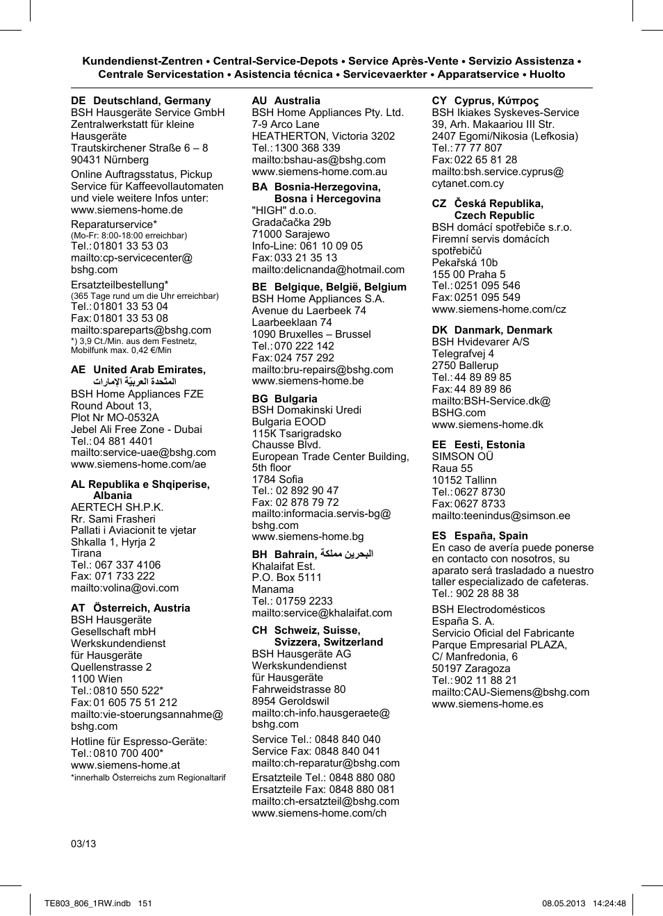 Siemens TE803209RW User Manual | Page 155 / 160