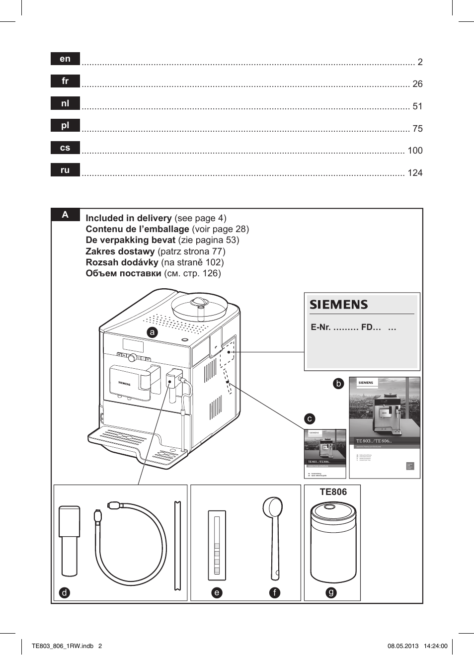 Siemens TE803209RW User Manual | Page 2 / 160