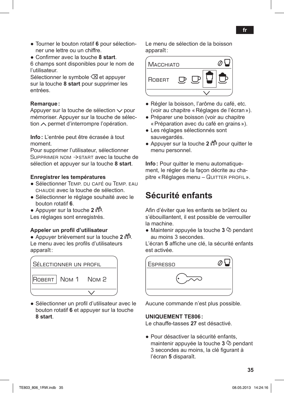 А б е ж, Sécurité enfants | Siemens TE803209RW User Manual | Page 39 / 160