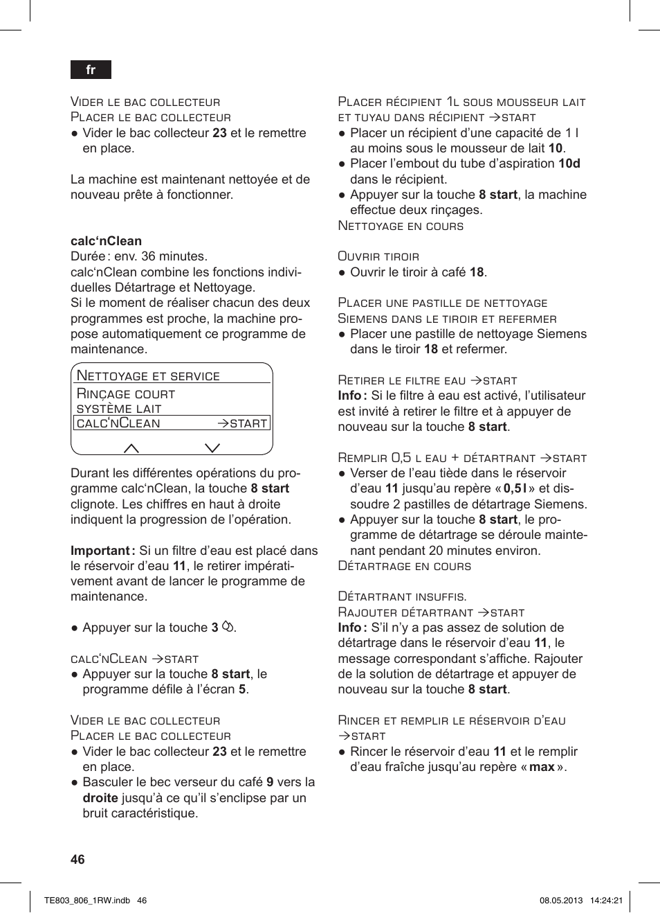 Start | Siemens TE803209RW User Manual | Page 50 / 160