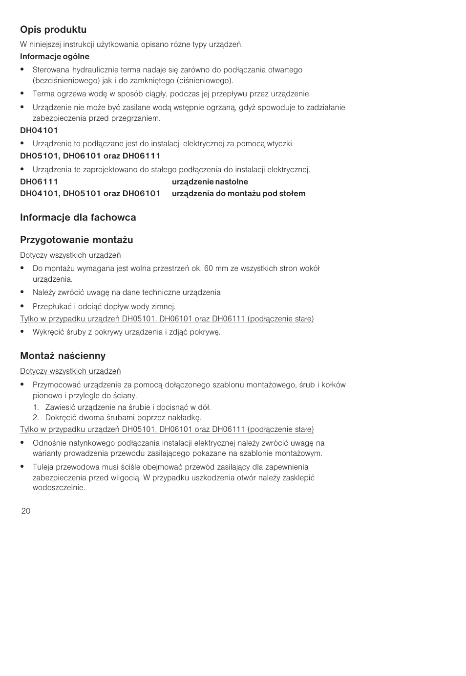 Siemens DH04101 User Manual | Page 20 / 52