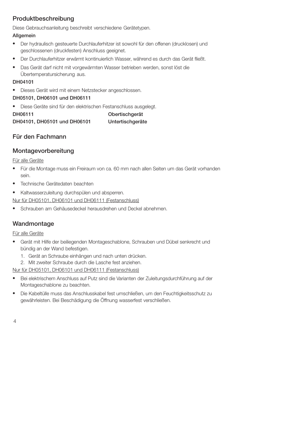 Siemens DH04101 User Manual | Page 4 / 52