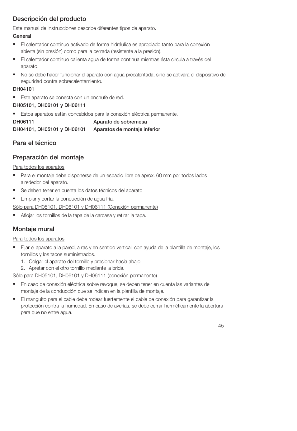 Siemens DH04101 User Manual | Page 45 / 52