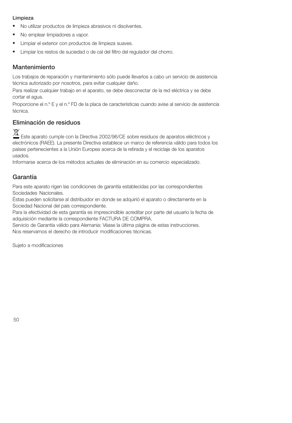 Siemens DH04101 User Manual | Page 50 / 52