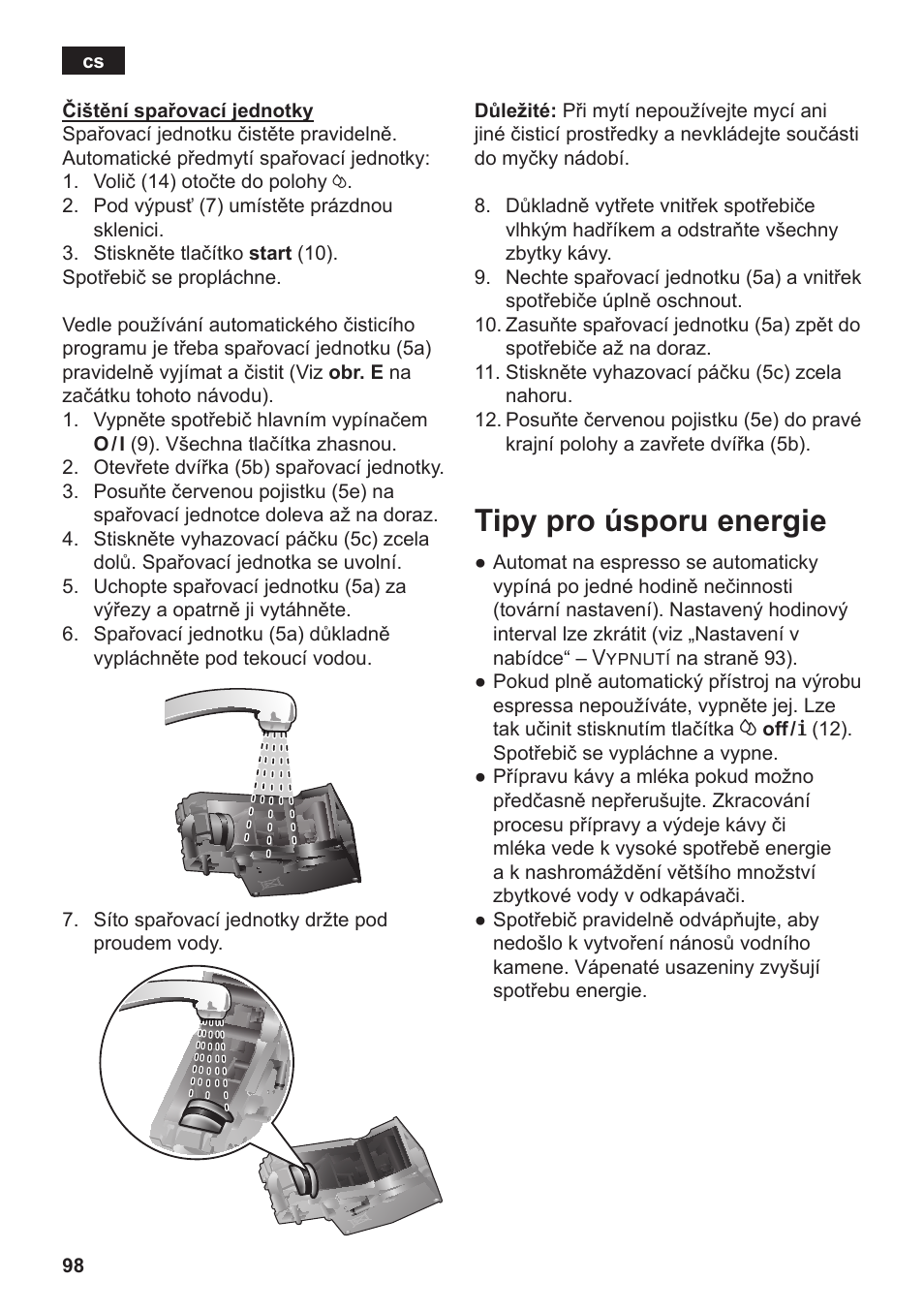 Tipy pro úsporu energie | Siemens TE502206RW User Manual | Page 102 / 138