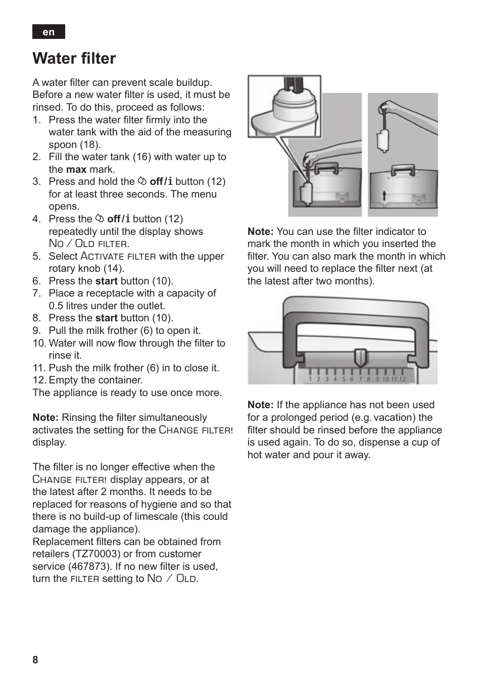 Water filter | Siemens TE502206RW User Manual | Page 12 / 138