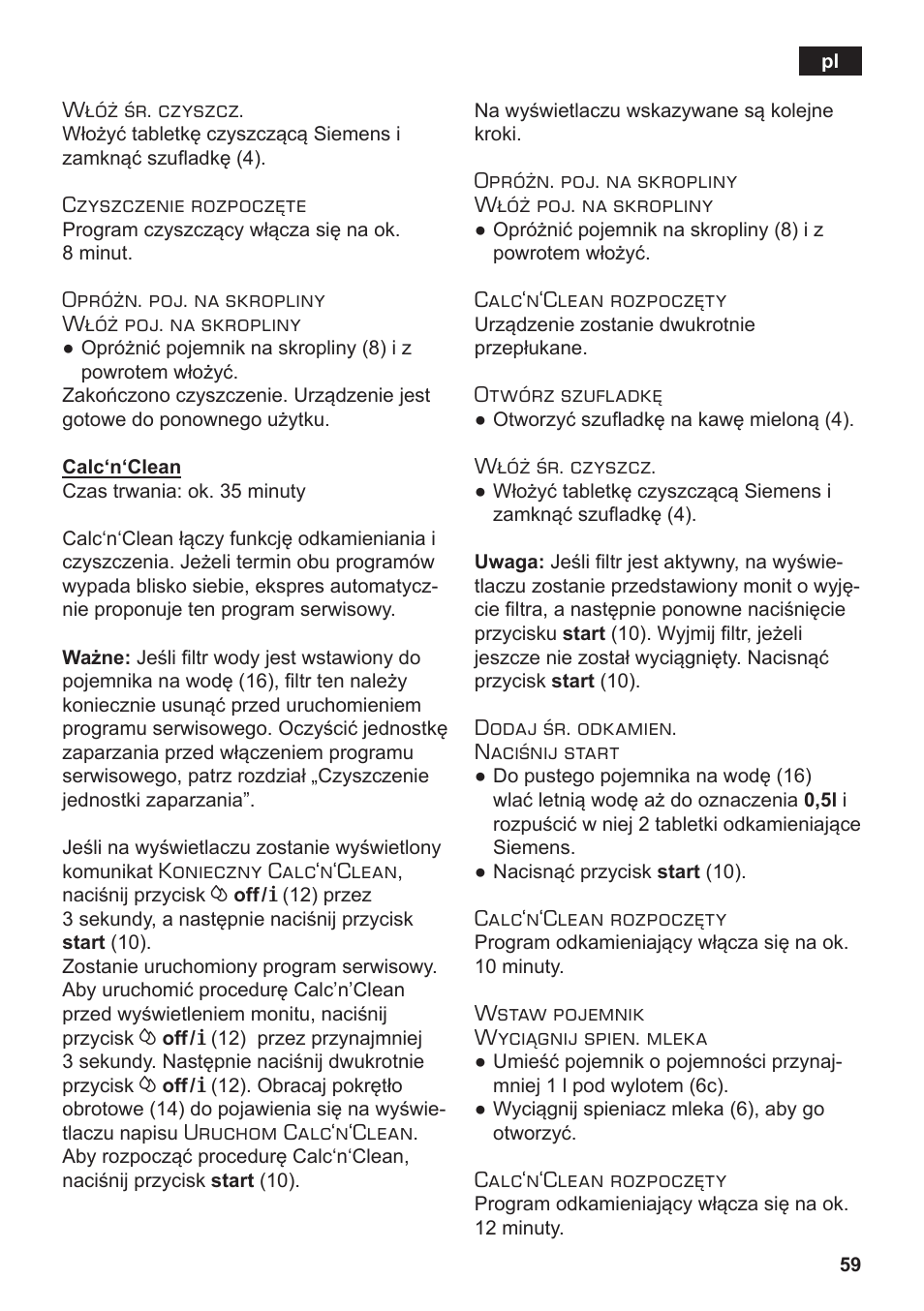 Siemens TE502206RW User Manual | Page 63 / 138