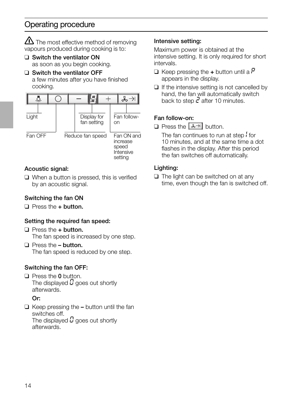 Operating procedure | Siemens LF457CA60 User Manual | Page 14 / 108