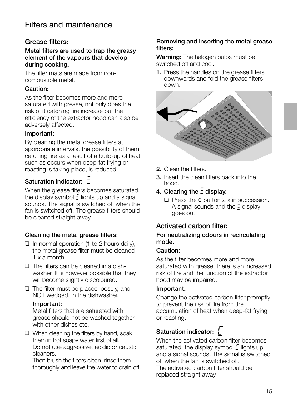 Filters and maintenance | Siemens LF457CA60 User Manual | Page 15 / 108