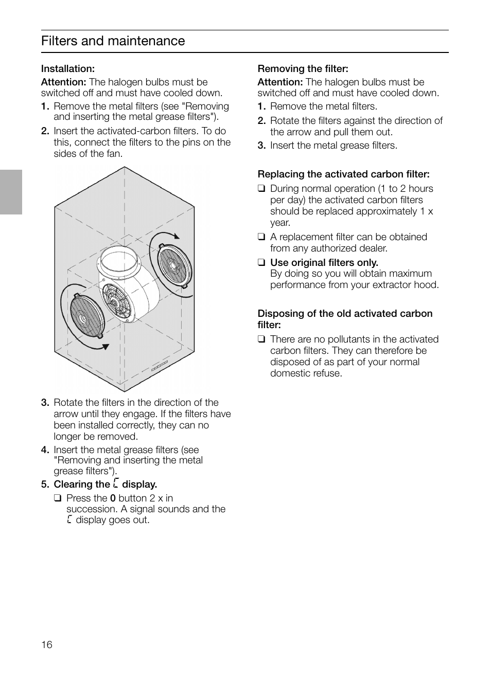 Filters and maintenance | Siemens LF457CA60 User Manual | Page 16 / 108