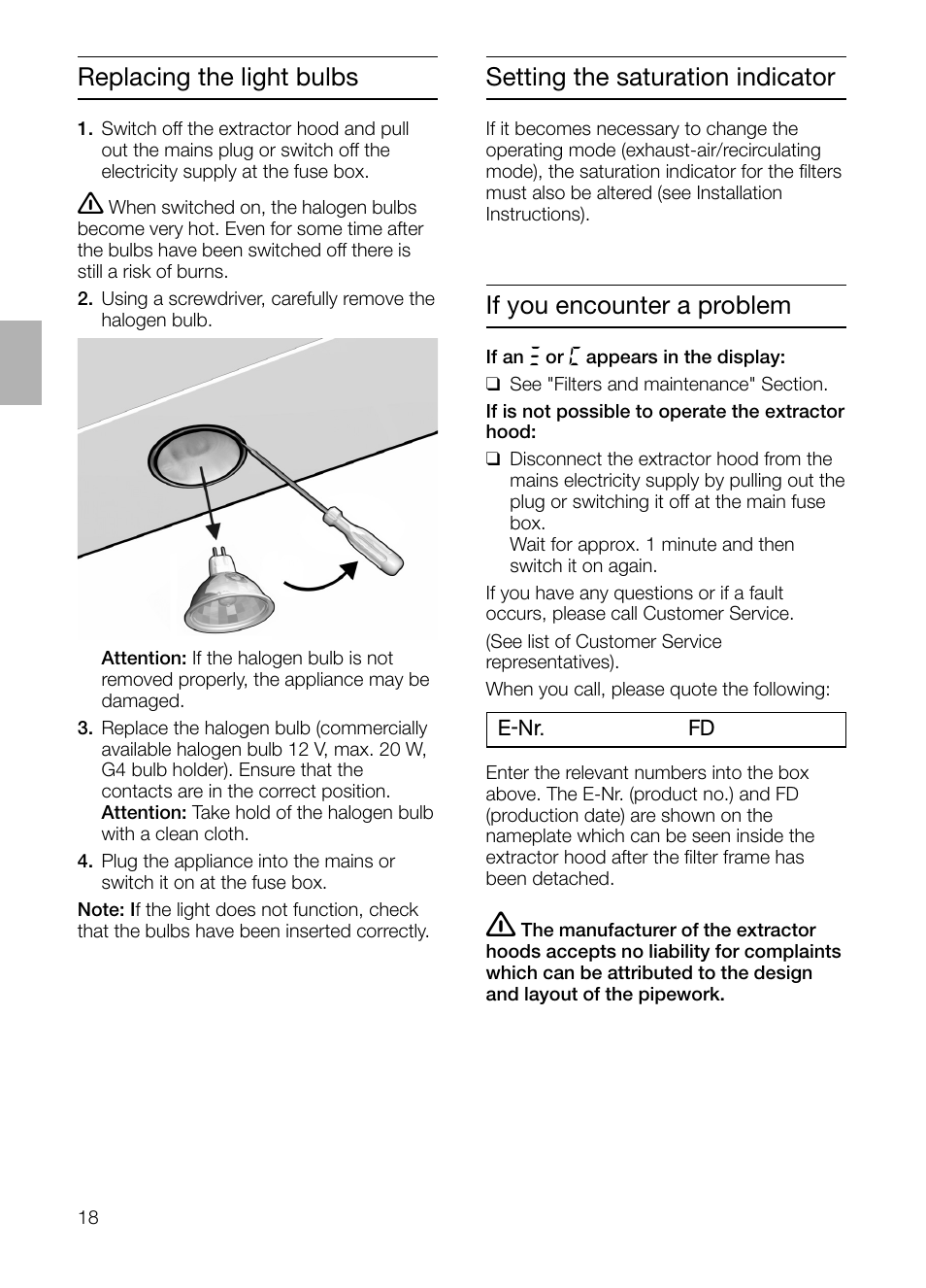 Setting the saturation indicator | Siemens LF457CA60 User Manual | Page 18 / 108