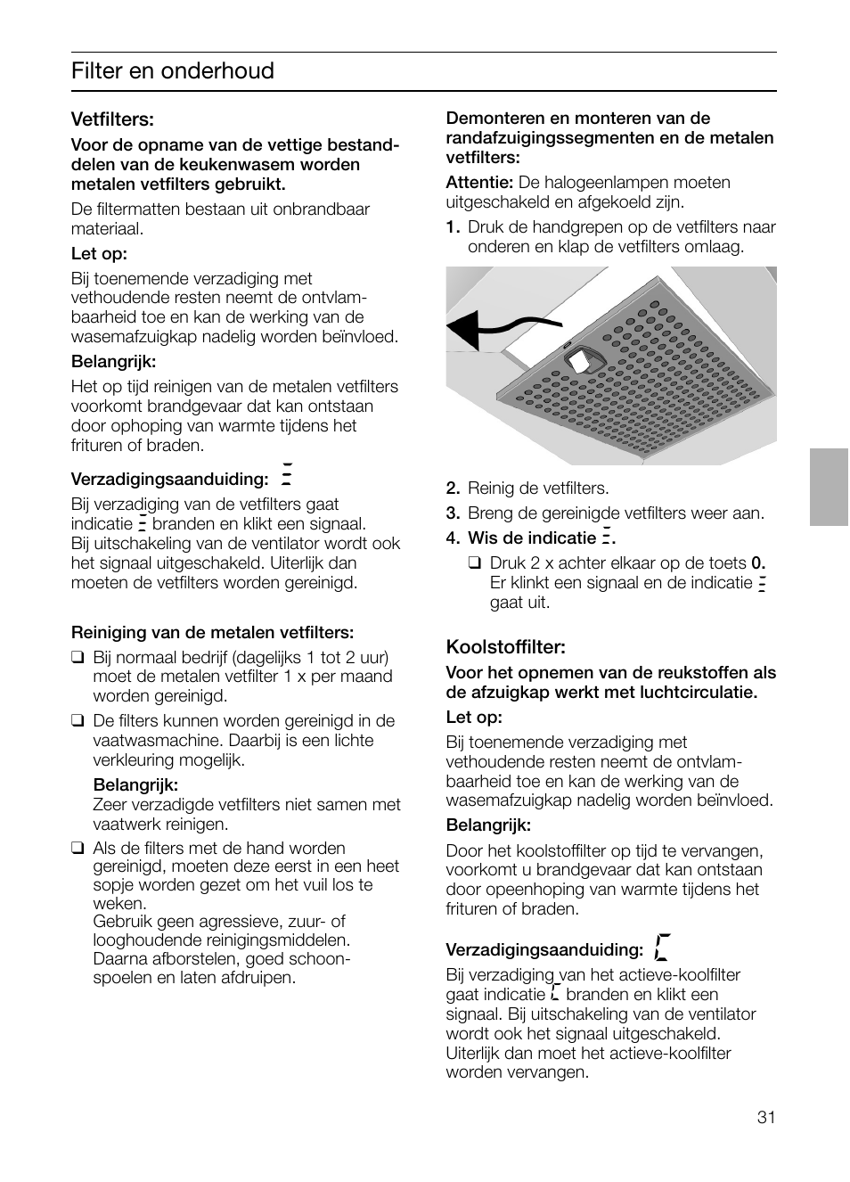 Filter en onderhoud | Siemens LF457CA60 User Manual | Page 31 / 108