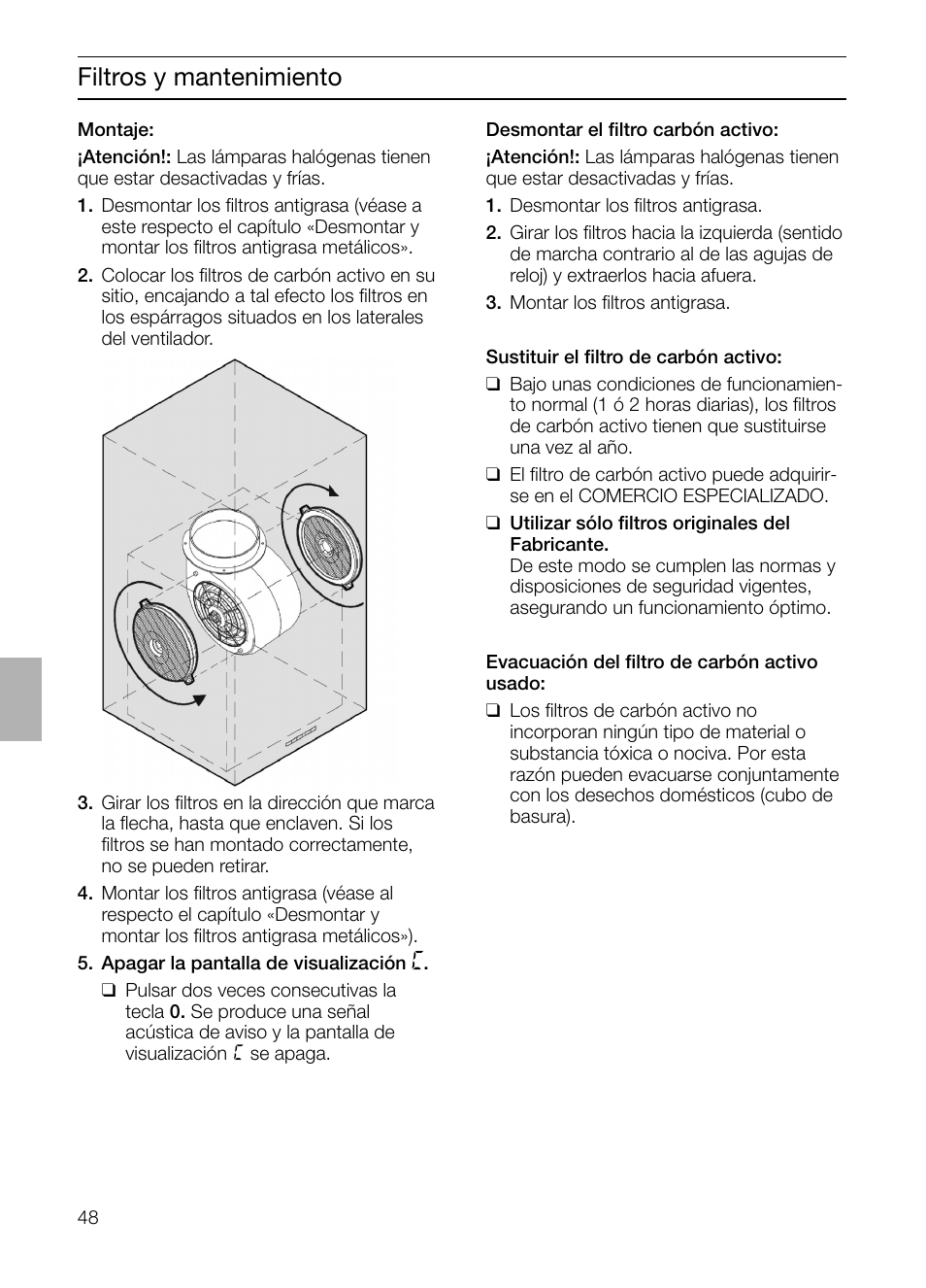 Filtros y mantenimiento | Siemens LF457CA60 User Manual | Page 48 / 108