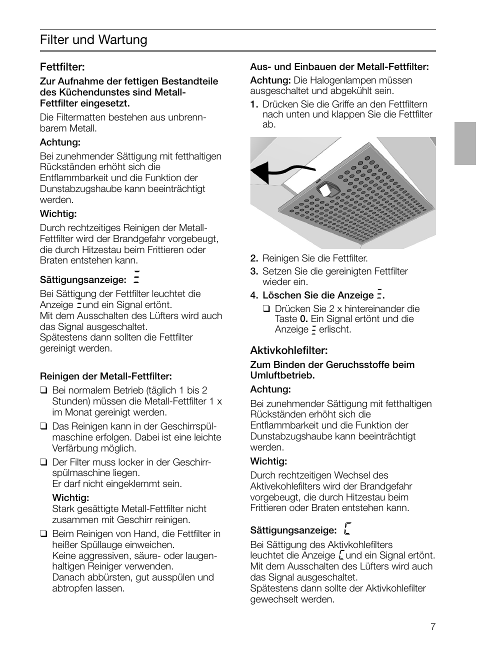 Filter und wartung | Siemens LF457CA60 User Manual | Page 7 / 108