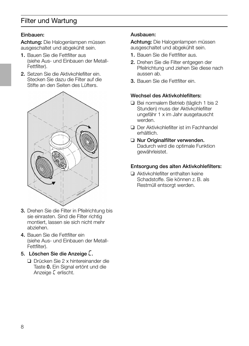 Filter und wartung | Siemens LF457CA60 User Manual | Page 8 / 108