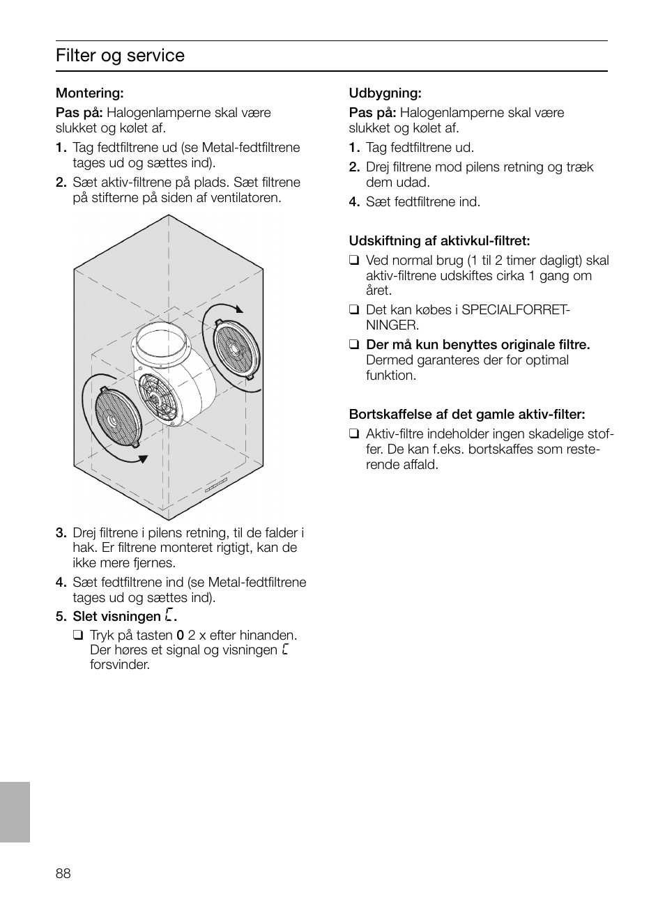Filter og service | Siemens LF457CA60 User Manual | Page 88 / 108