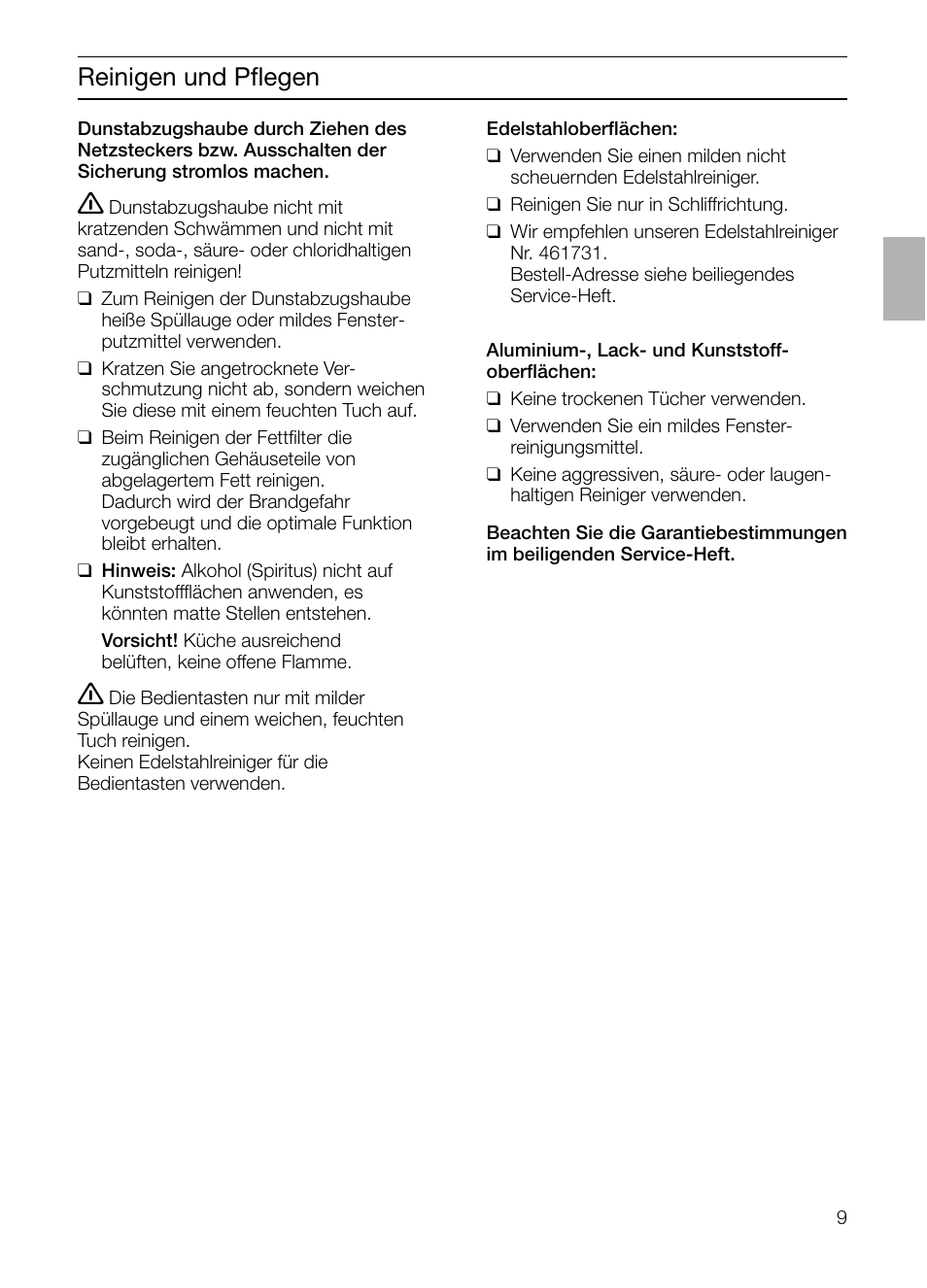 Reinigen und pﬂegen | Siemens LF457CA60 User Manual | Page 9 / 108