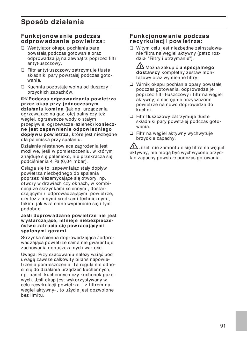 Sposób działania | Siemens LF457CA60 User Manual | Page 91 / 108