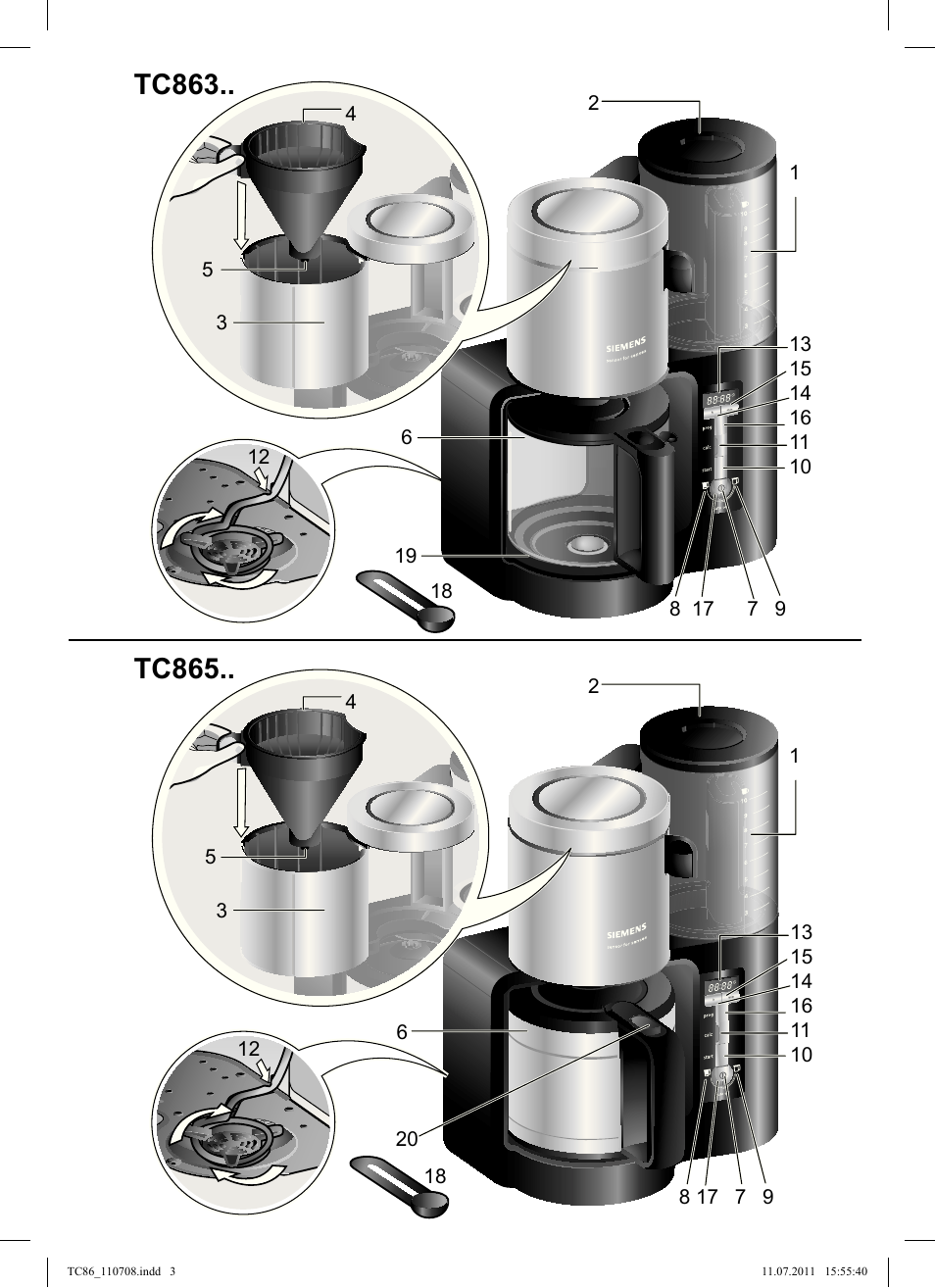 Tc863, Tc865 | Siemens TC86303 User Manual | Page 3 / 108