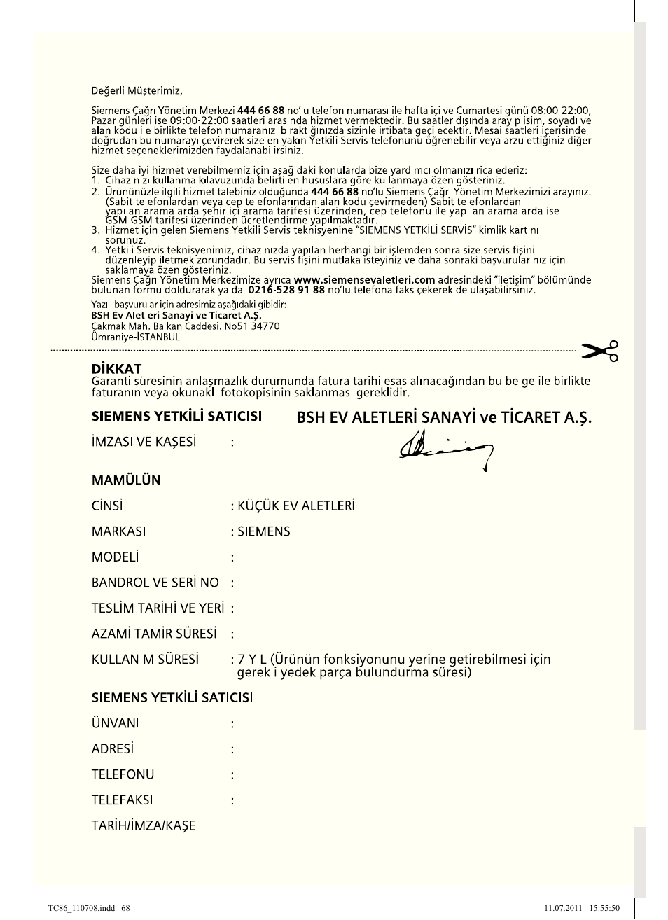 Siemens TC86303 User Manual | Page 72 / 108