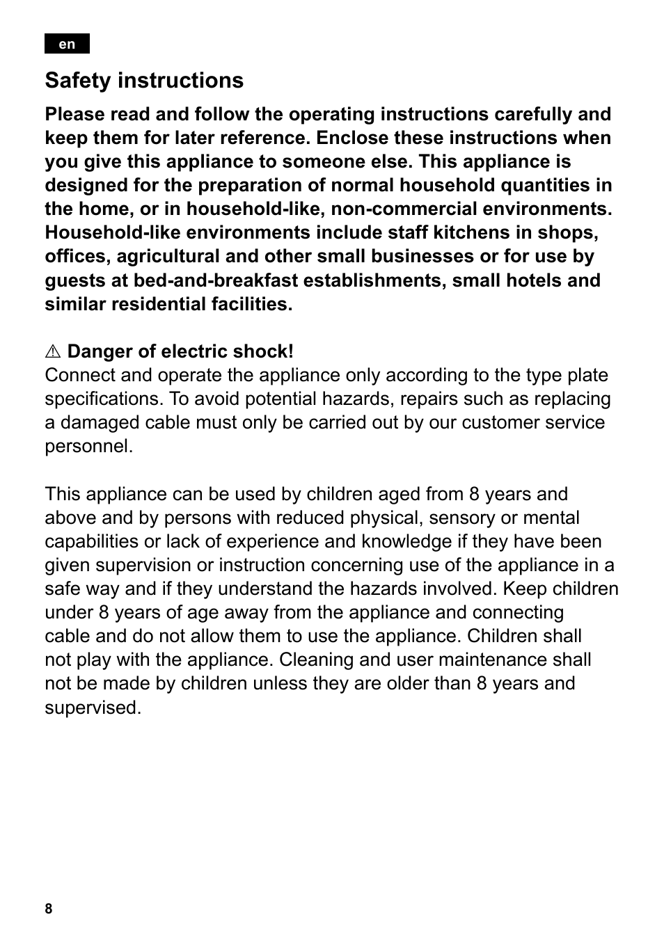 Safety instructions | Siemens TC86303 User Manual | Page 12 / 132