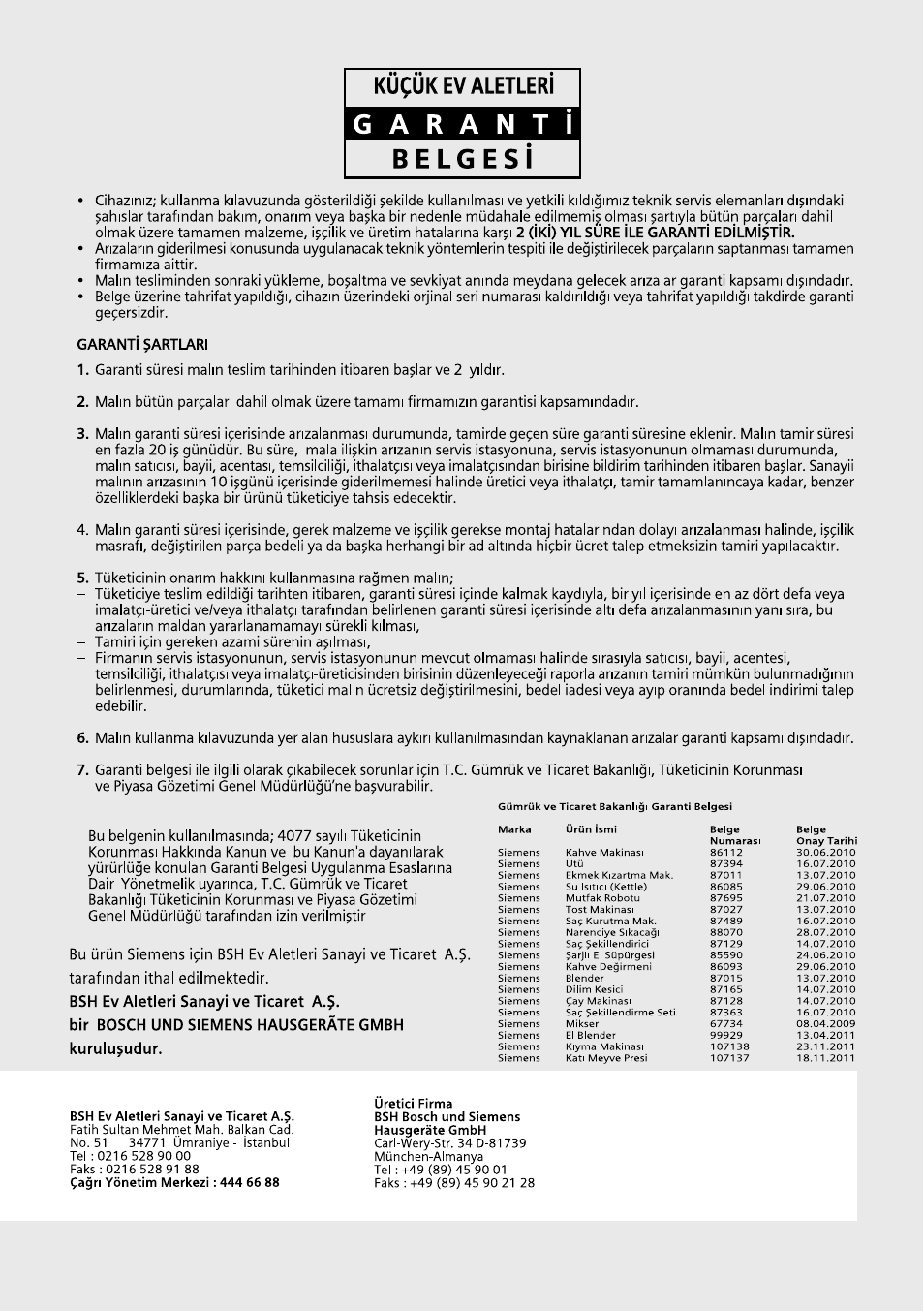 Siemens TC86303 User Manual | Page 86 / 132