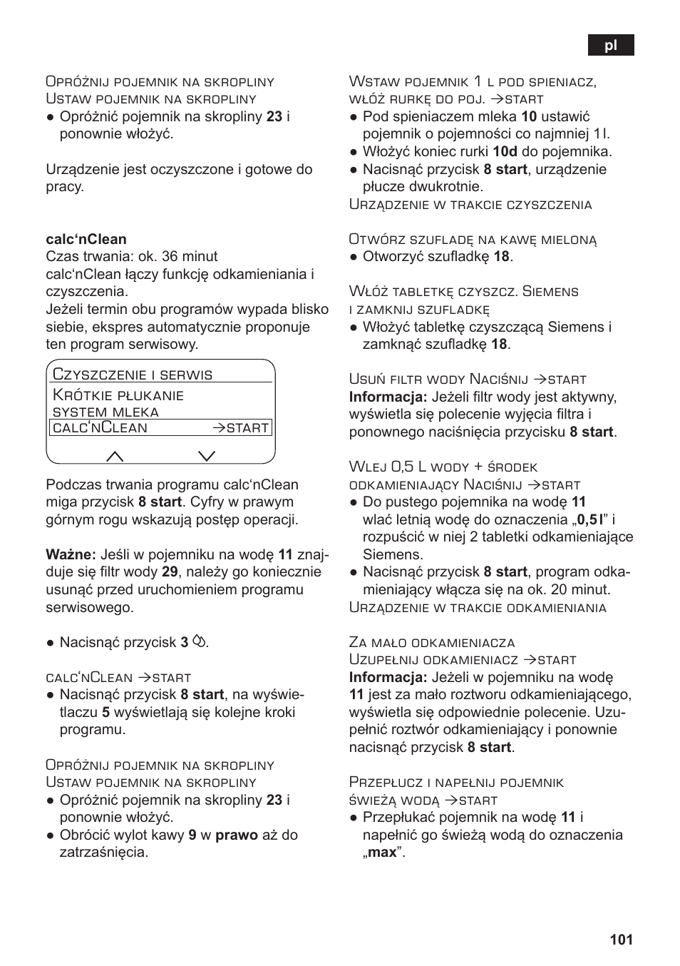 Start | Siemens TE717209RW User Manual | Page 105 / 172