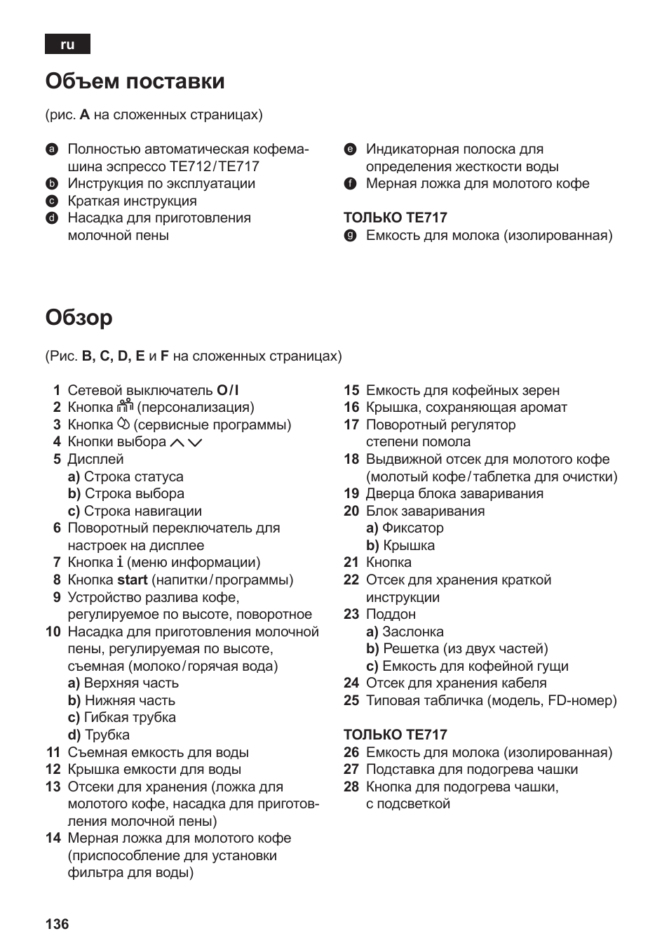 Обзор, Объем поставки | Siemens TE717209RW User Manual | Page 140 / 172