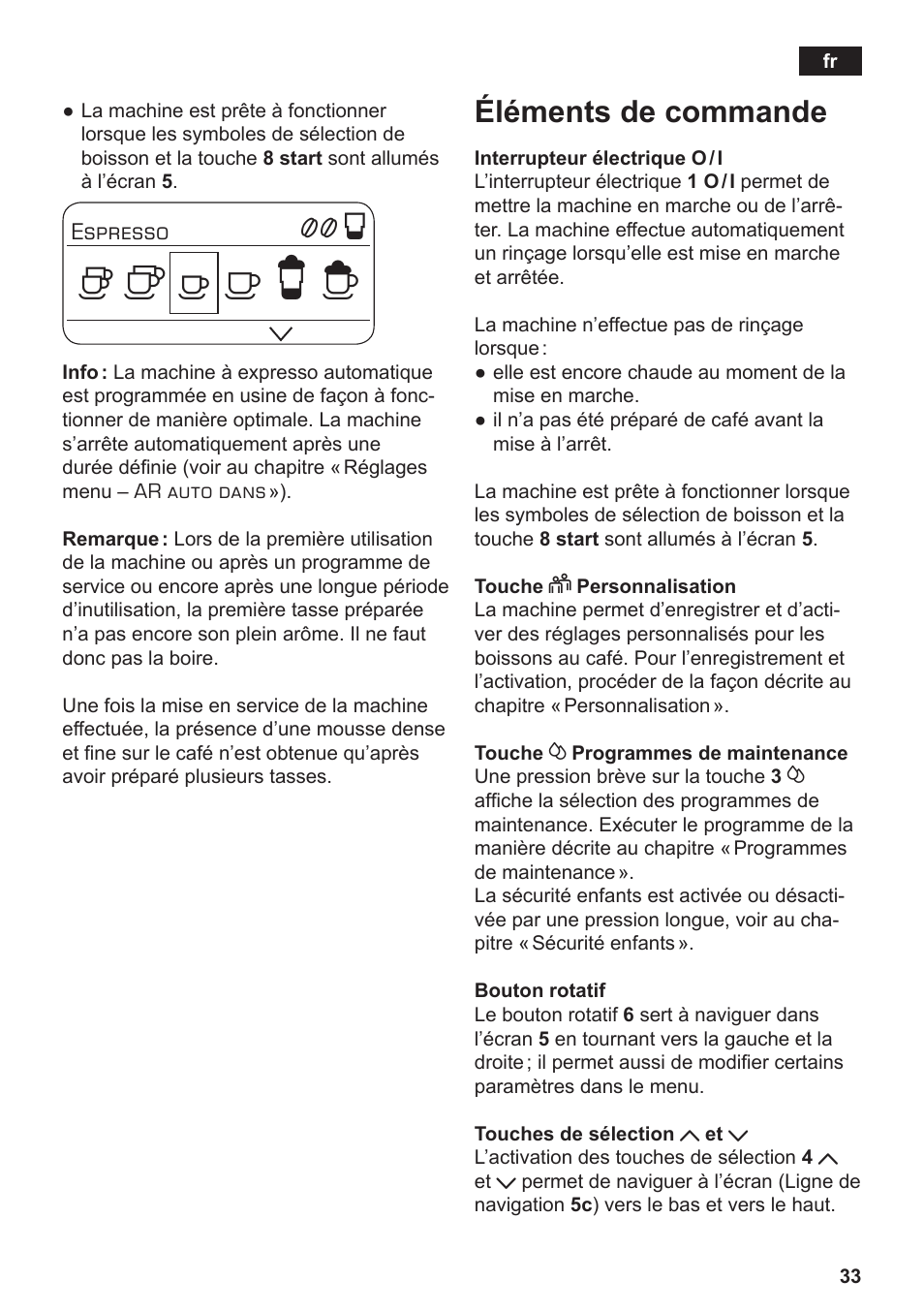 Éléments de commande | Siemens TE717209RW User Manual | Page 37 / 172