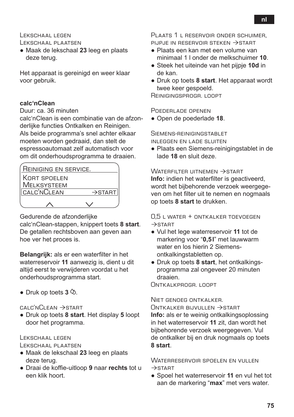 Start | Siemens TE717209RW User Manual | Page 79 / 172