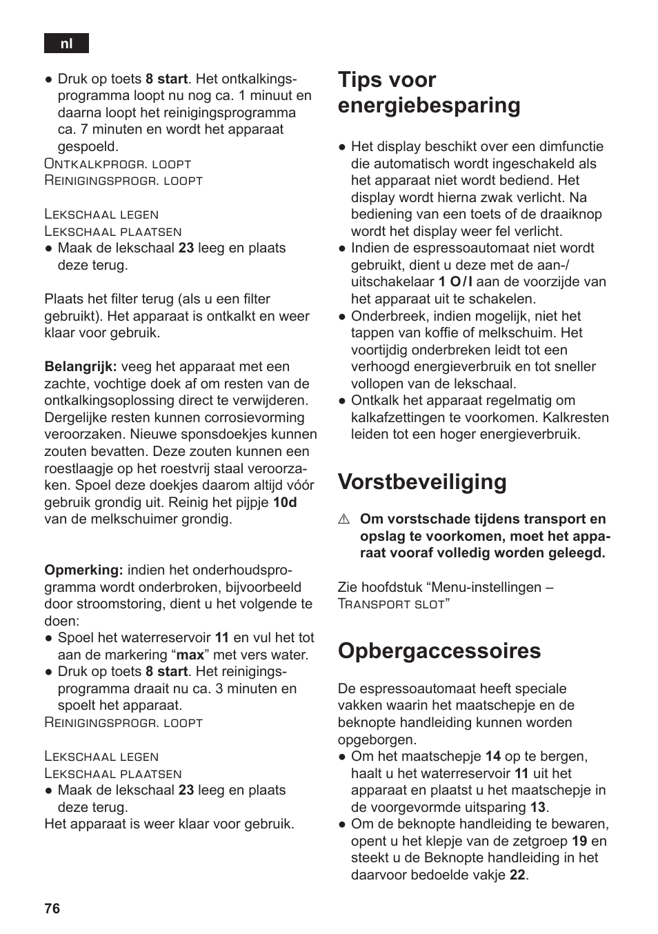 Tips voor energiebesparing, Vorstbeveiliging, Opbergaccessoires | Siemens TE717209RW User Manual | Page 80 / 172